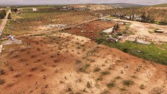 Gaziantep’te, fırtınada ağaçların devrildiği fıstık bahçelerindeki hasar dronla görüntülendi