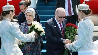 Cumhurbaşkanı Erdoğan, Özbekistan Cumhurbaşkanı Mirziyoyev ile görüştü