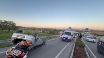 Piknikten dönen ailenin bulunduğu otomobil takla attı: 4'ü çocuk 7 yaralı