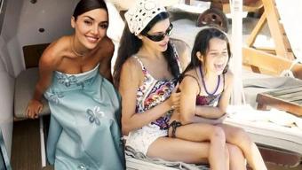 Hande Erçel tatilde de teyzelikten ödün vermedi!