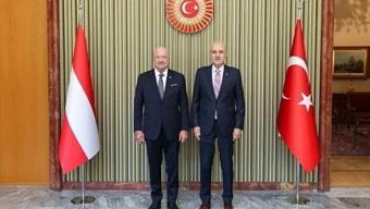 TBMM Başkanı Kurtulmuş, Avusturya Federal Şansölyesi Stocker ile bir araya geldi