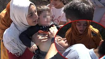 Kaybolan çocuğuna kavuşan anne sevinçten bayıldı