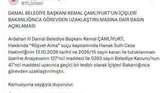 Damal Belediye Başkanı Çamliyurt, görevden uzaklaştırıldı