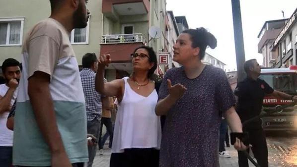 İstanbulda korkutan anlar Alev alan binaya sürahiyle müdahale