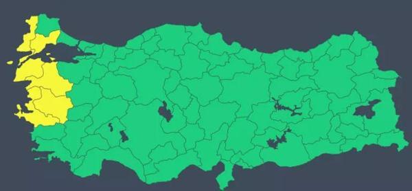 Meteorolojiden 6 kent için sarı kodlu alarm