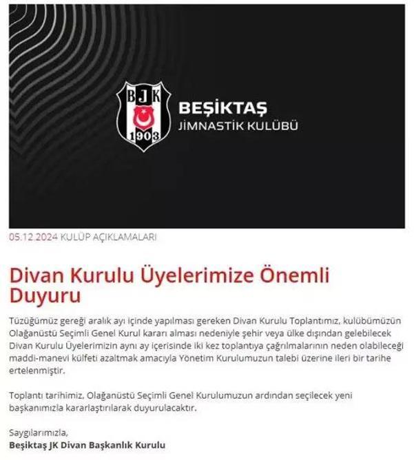 Beşiktaşta Divan Kurulu iptali üyelerin tepkisini çekti