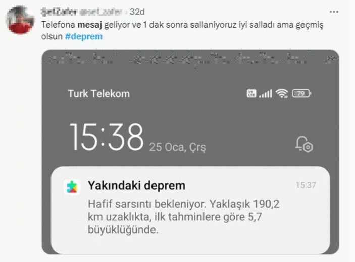 Akdenizde korkutan deprem Cep telefonlarına sarsıntı öncesi mesaj geldi, sosyal medya bu mesajı konuşuyor