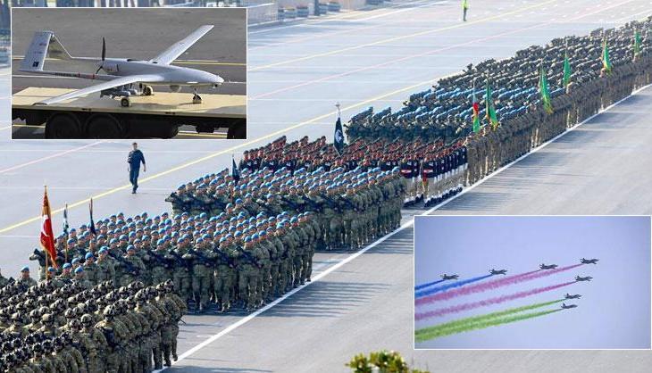 Türk F-16'ları Bakü semalarında! Azerbaycan, Karabağ Zaferi'nin 5. yılını coşkuyla kutladı