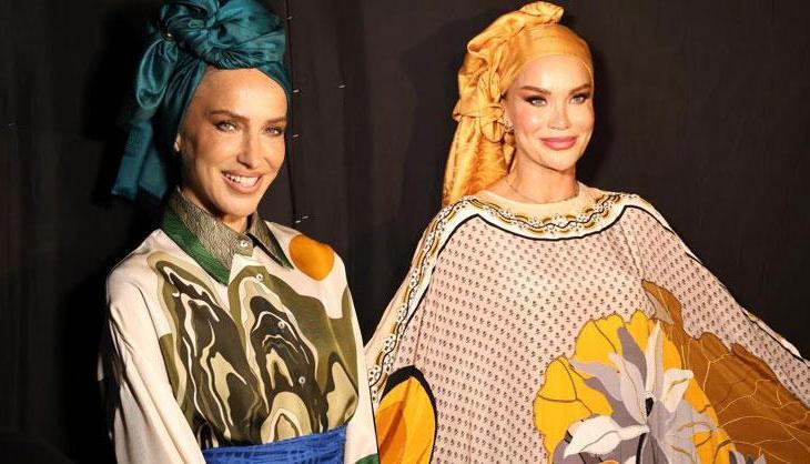 Burcu Esmersoy ve Ebru Şallı eşarp defilesinde podyumda! 'Çıkartmak istemiyorum'