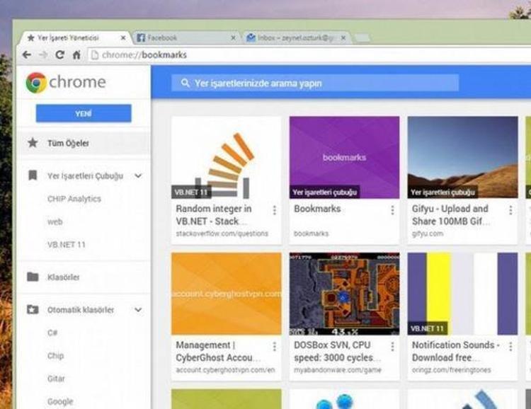 chrome://bookmarks kısayoluyla yer imi yöneticisine hızla ulaşabilirsiniz. google , chrome , web tarayıcı