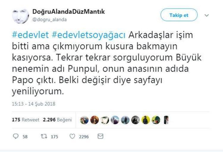 e-Devlet soyağacı sorgulamasındaki ilginç isimler