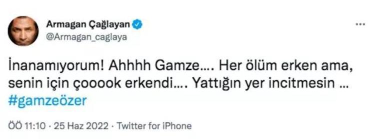 Acı haberi Armağan Çağlayan duyurdu Gamze Özer hayatını kaybetti