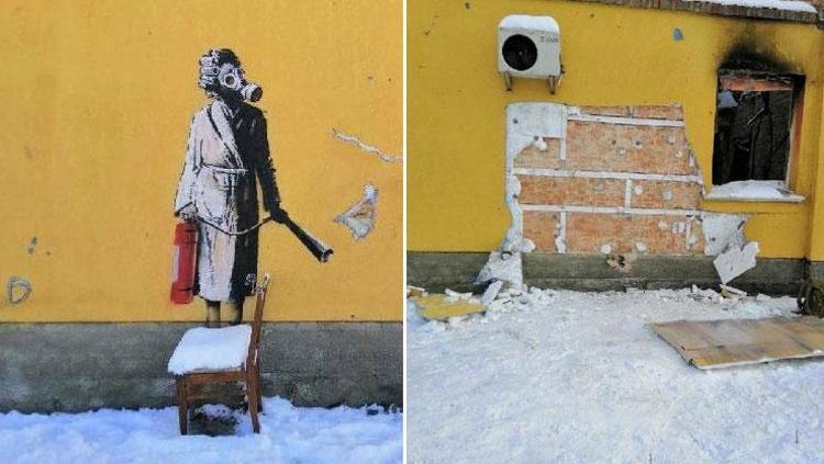 Banksy eserleri hedefte Duvarı söküp götürdüler