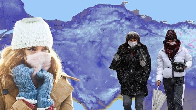Lapa lapa kar Meteoroloji haritasına yansıdı İstanbulda sıcaklık tek haneye düşecek, işte gün gün hava durumu raporu