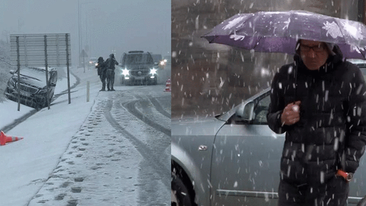 İstanbula beklenen kar geldi İki ilçede lapa lapa yağıyor, yol kapatıldı