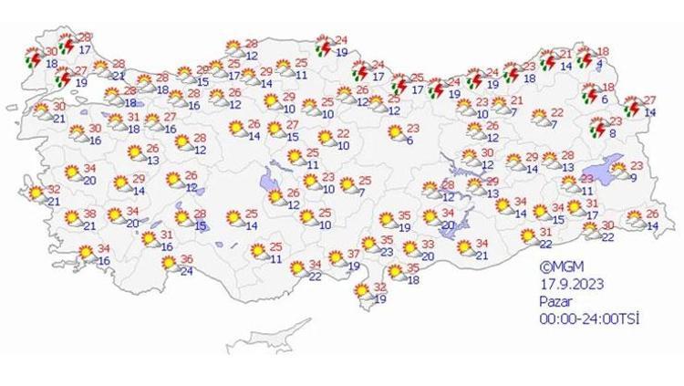 17 EYLÜL PAZAR HAVA DURUMU NASIL OLACAK