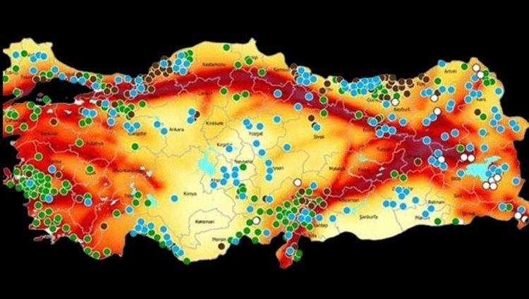TÜRKİYE MTA DİRİ FAY HARİTASINA GÖRE ÜÇÜNCÜ DERECE RİSKLİ BÖLGELER