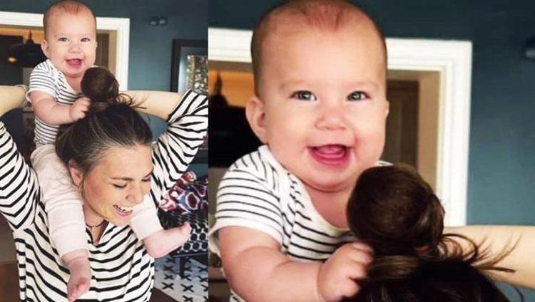 Aslı Enverin kızı Elay 10 aylık oldu bile Güzel oyuncunun kızından yeni pozlar