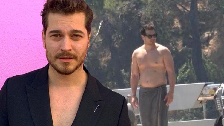 Çağatay Ulusoy teknede Ünlü oyuncu uzaklara daldı