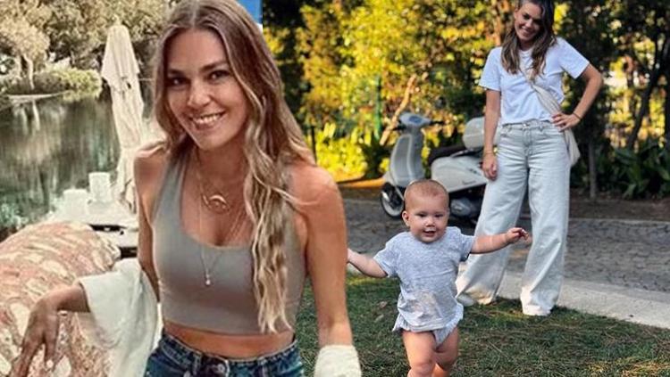 Aslı Enverin kızı Elay, ilk adımlarını attı Yürümek de uçmak gibi bir şey