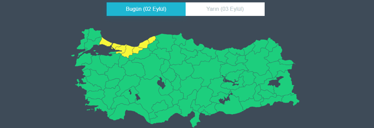 6 İL İÇİN SARI KOD