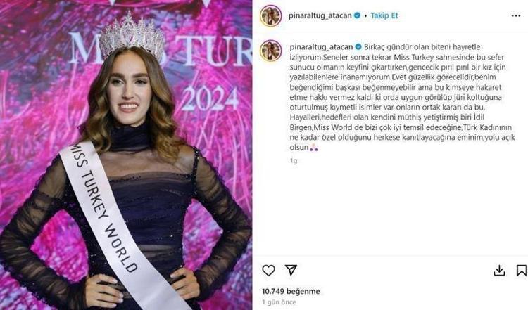 Eski kraliçe Pınar Altuğ, Miss Turkey birincisi İdil Bilgene yapılan eleştirilere ateş püskürdü