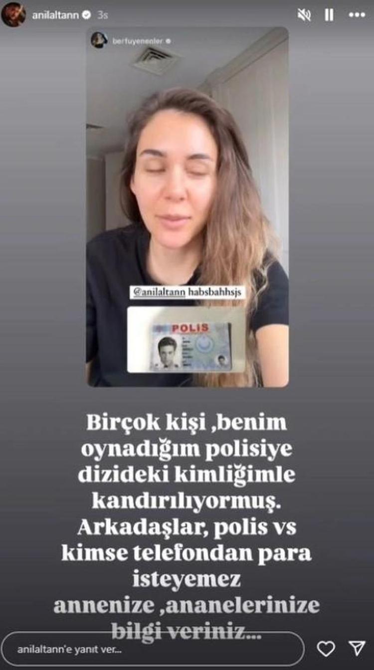 Anıl Altanın kimliğiyle Berfu Yenenleri polis rolüyle dolandırmaya çalıştılar