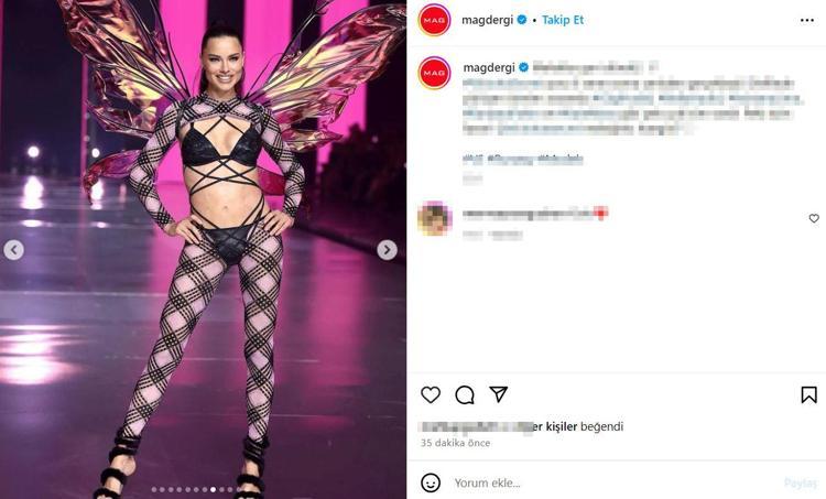 Victoria Secret defilesinde görsel şov Modeller melek kanatları taktı