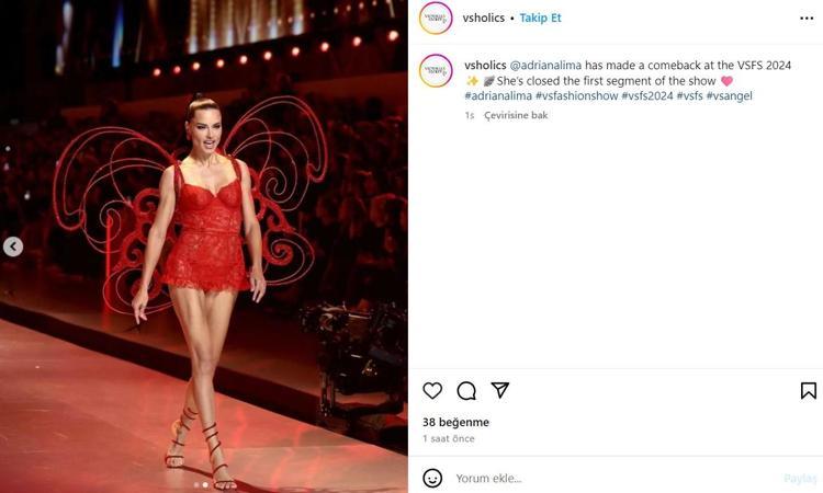 Victoria Secret defilesinde görsel şov Modeller melek kanatları taktı