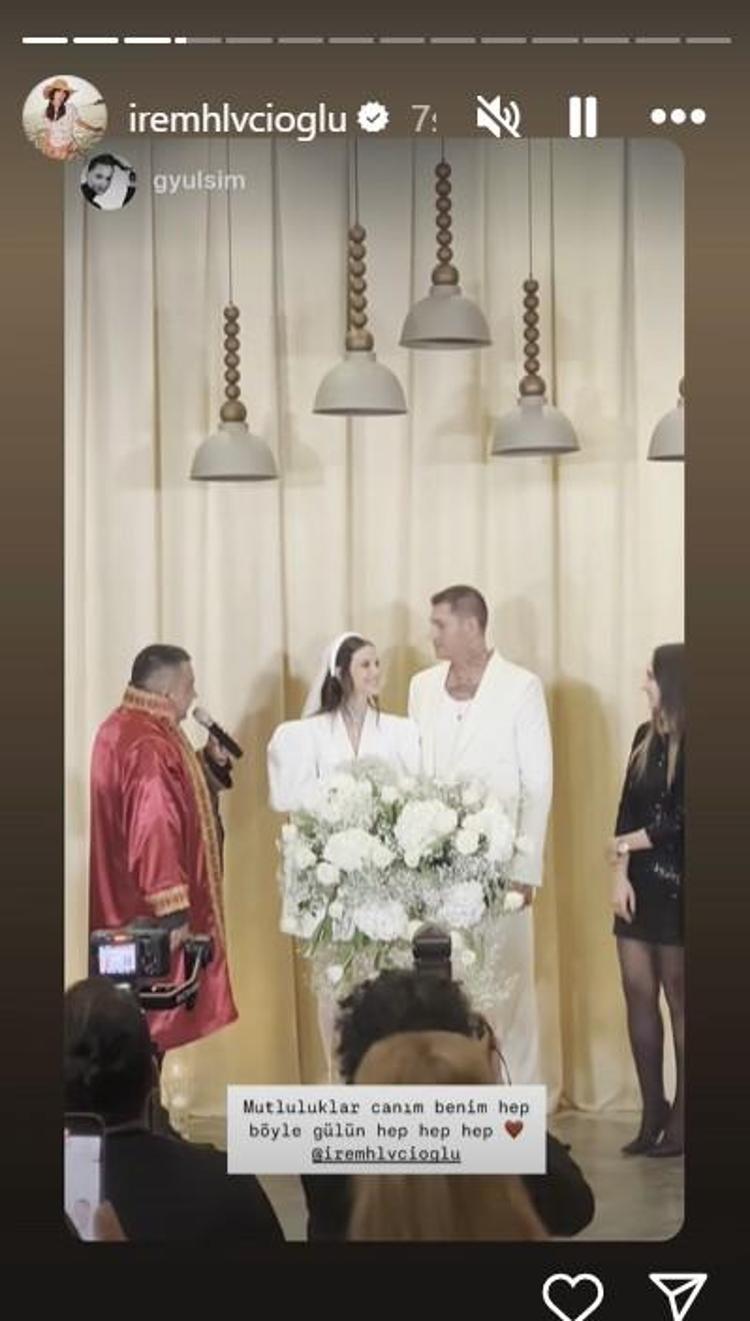İrem Helvacıoğlu ve Ural Kaspar evlendi Çiftin farklı tarzı dikkatleri çekti