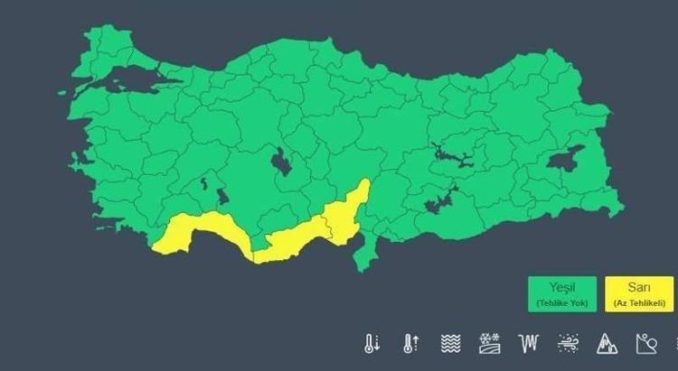 3 şehir için sarı alarm Kuvvetli yağış ve fırtına yolda