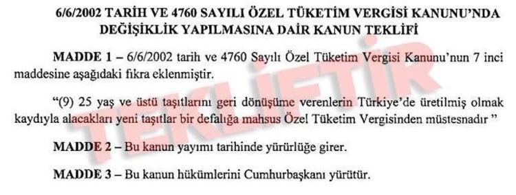 İŞTE İLGİLİ KANUN TEKLİFLERİ