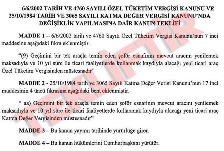 İŞTE İLGİLİ KANUN TEKLİFLERİ