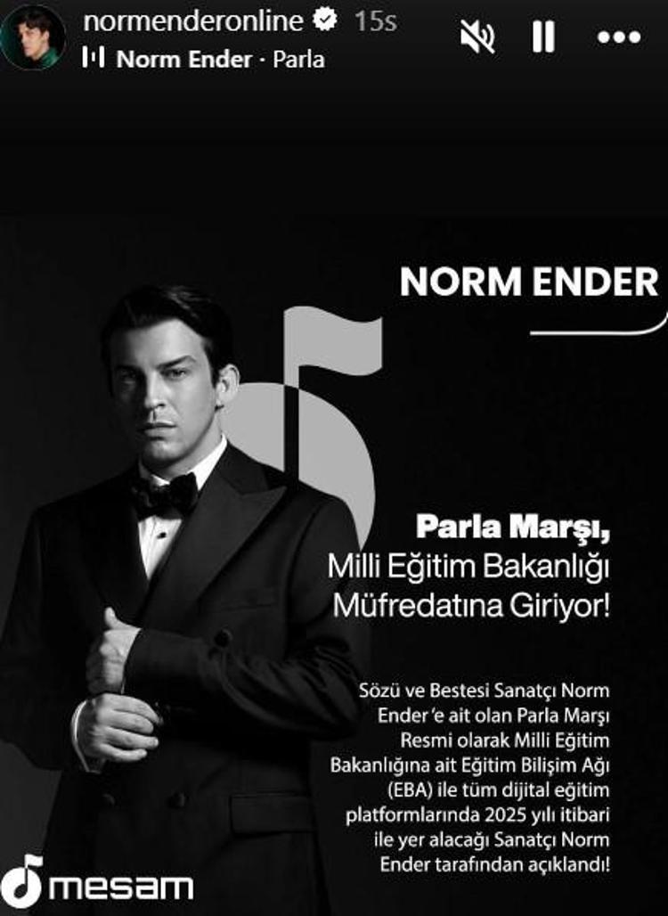 Norm Enderin Parla 100. Yıl Marşı müfredata giriyor