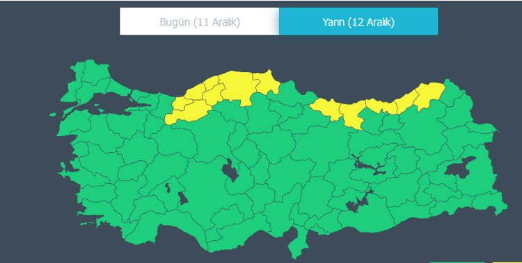 12 KETTE KAR VE SAĞANAK ALARMI