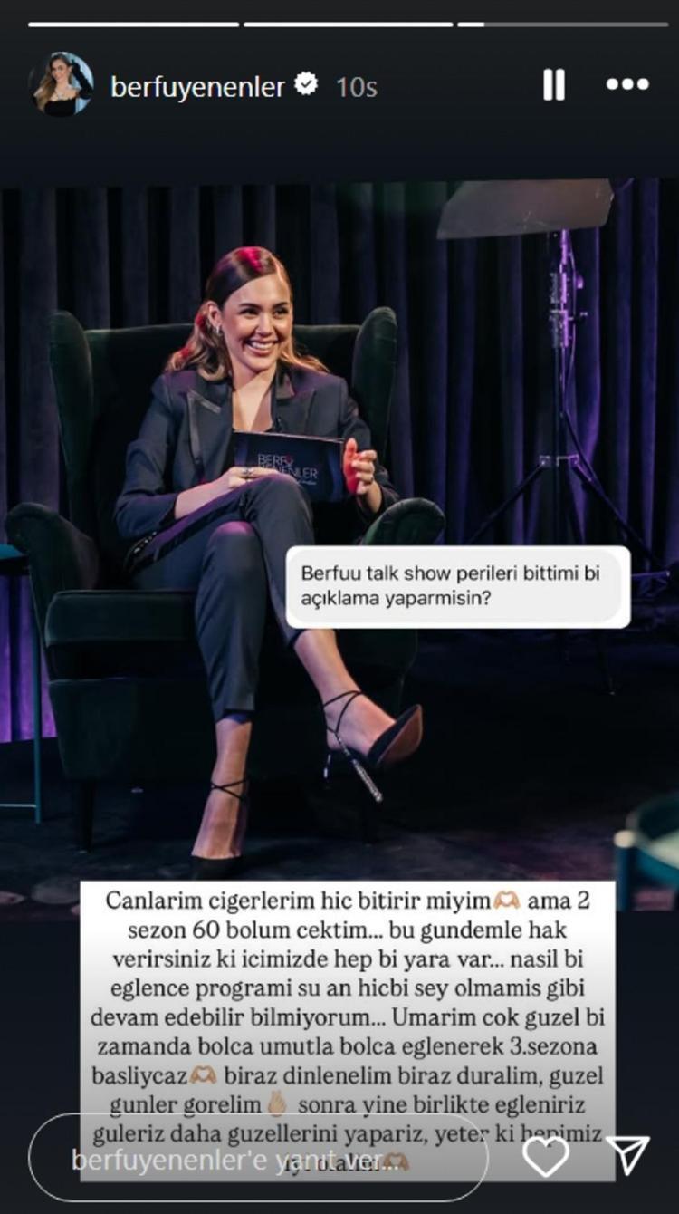 Berfu Yenenler’den Talk Show Perileri’ne ara İşte sebebi...