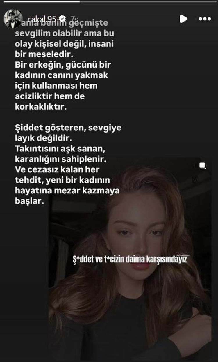 ESKİ SEVGİLİSİ ÇAKALDAN DESTEK