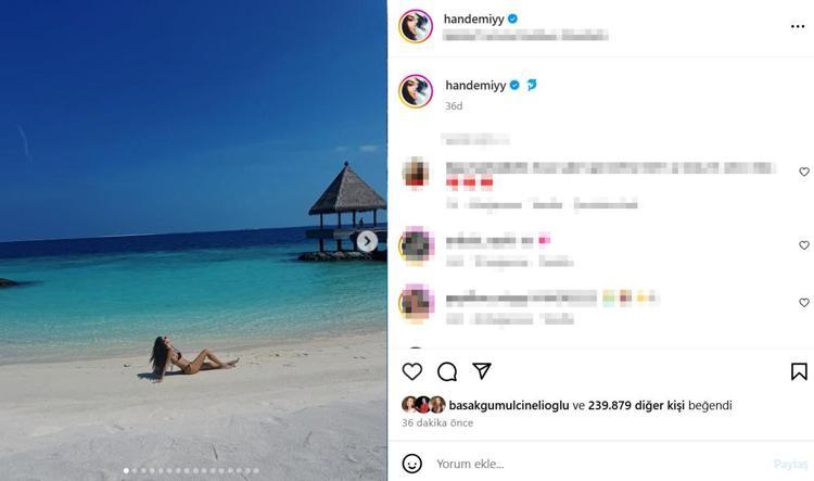 Hande Erçel yaz sezonunu açtı Sürpriz pozla iddialara son noktayı koydu