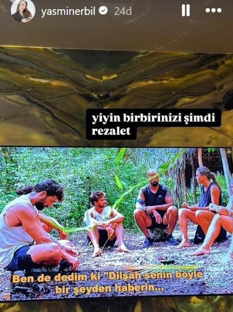 Survivordan Yiğit Poyrazın elenmesiyle sevgilisi Yasmin Erbil sinirlendi Sosyal medyada yaptığı paylaşım gündem oldu
