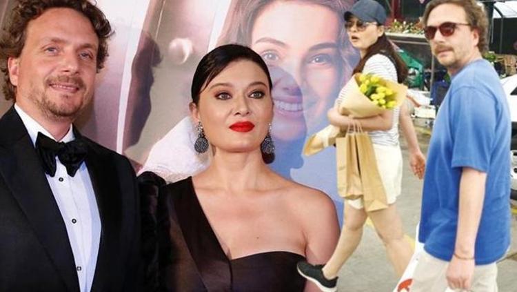 Nurgül Yeşilçay ve sevgilisi semt pazarında sarı laleleriyle görüntülendi