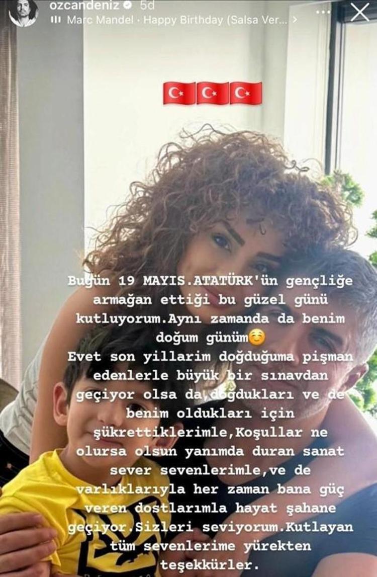 Doğum gününü kutlayan Özcan Denizden olay gönderme Doğduğuma pişman edenler