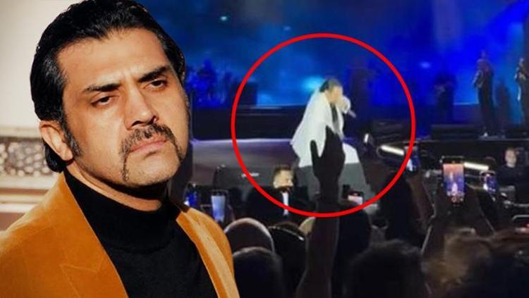 Bayhanın talihsiz kazası Sahnede şarkı söylerken yere düştü