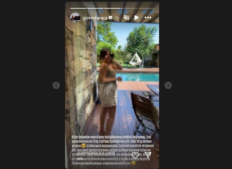 Gizem Karaca doğum sonrası kaç kilo verdiğini açıkladı