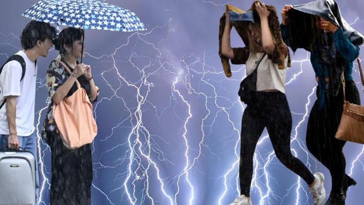 Yağmur ve gök gürültülü sağanak yağışlar kuvvetli geliyor Meteoroloji son hava tahmin raporu ile bölgeleri açıklayarak uyardı
