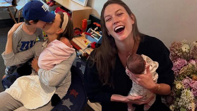 Dünyaca ünlü model Karlie Kloss, üçüncü bebeğini kucağına aldı