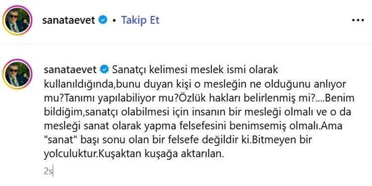Usta aktör Tamer Leventten Dilan Polata tepki Sanatçı olabilmesi için insanın bir mesleği olmalı