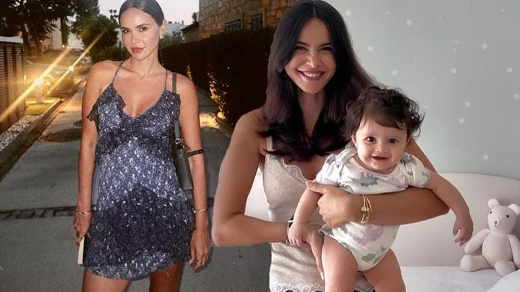 Doğum sonrası eski formuna kavuşan Zeynep Demirelden Yasmin bebekli yeni poz