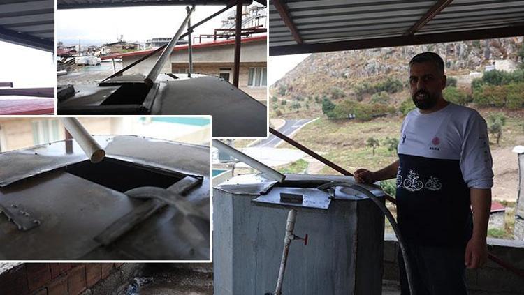 Sular kesilince evinin damına sistem kurdu Hataylı vatandaşın fikri sosyal medyayı salladı