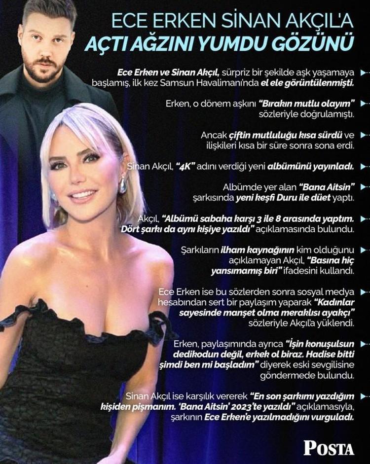 Ece Erken, Sinan Akçıla açtı ağzını yumdu gözünü Hadise bitti şimdi ben mi başladım