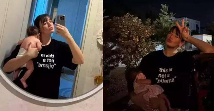 Çiçeği burnunda anne Gizem Karaca paylaştı Leyla Yaz 4 aylık